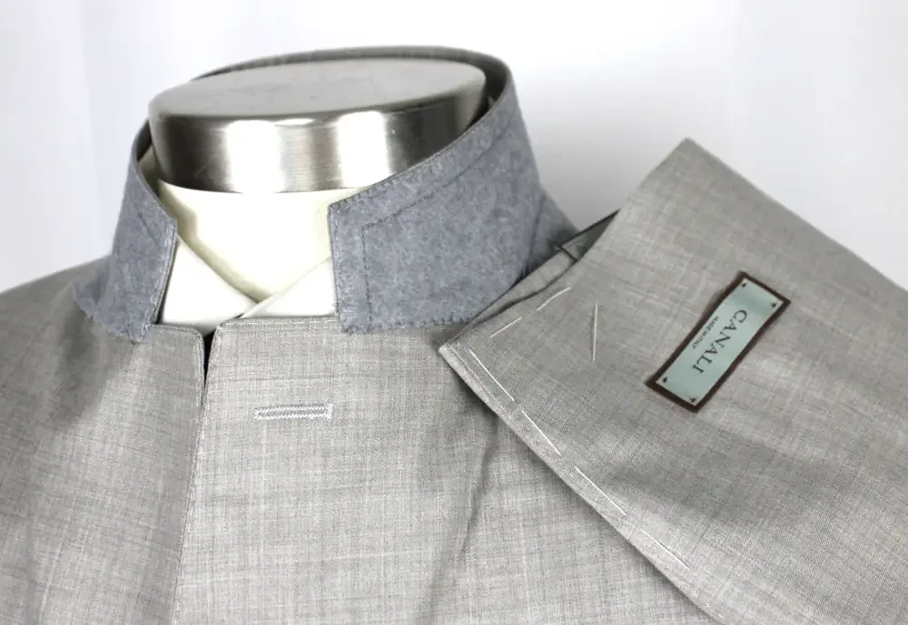 Canali Suit Jacket 52 (62 EU) Beige Woven Super 150s Wool Two Button Coat Italy